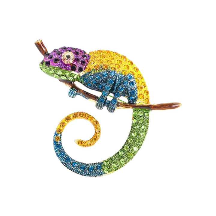 Brosă cameleon colorat