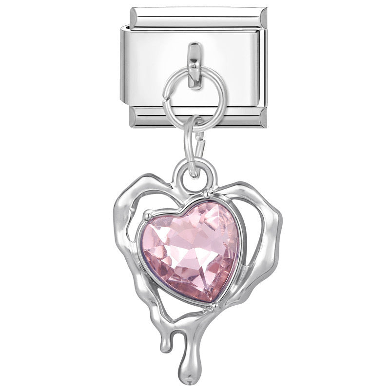 Pink Crystal Heart Pendant
