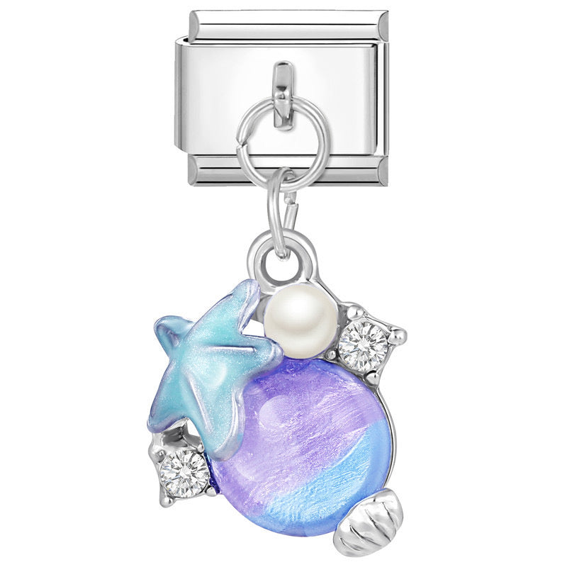 Purple Planet with Starfish Pendant