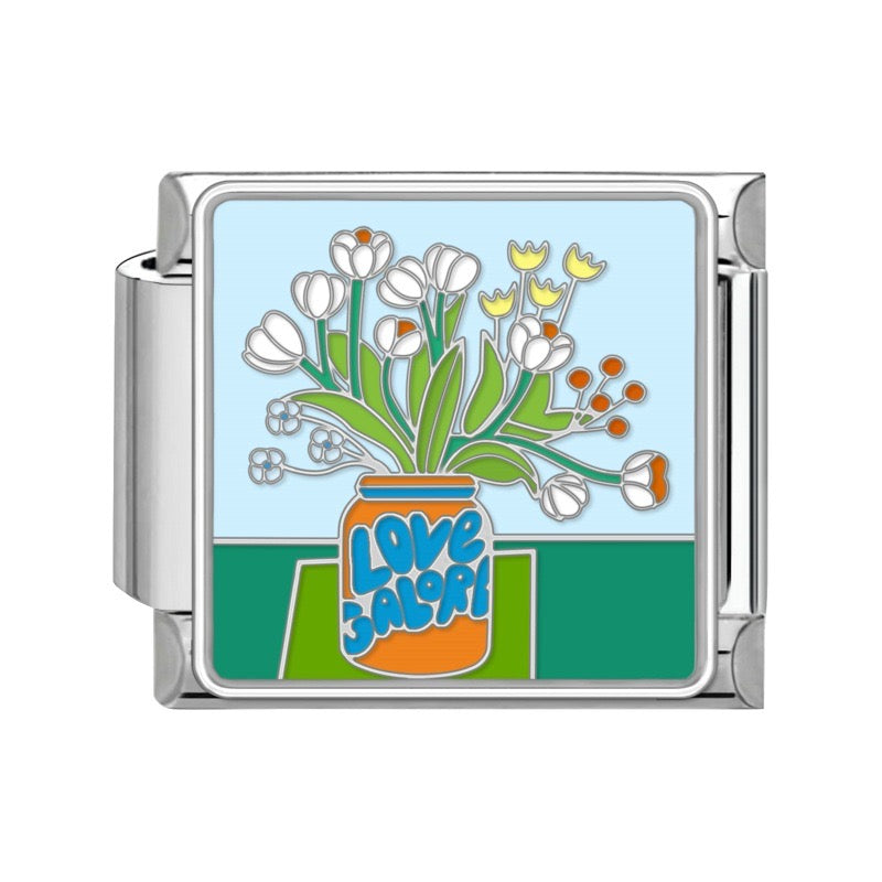 Tulips in a vase pendant