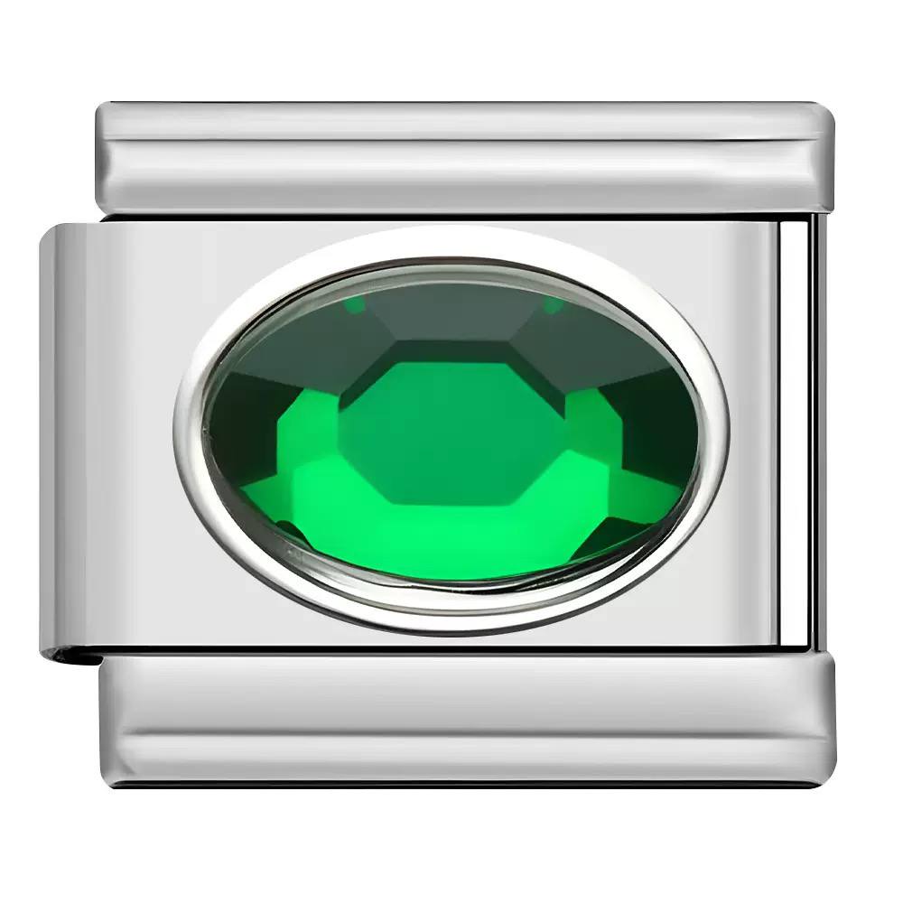 Pandantiv Ochi Clasic Oval Verde Închis