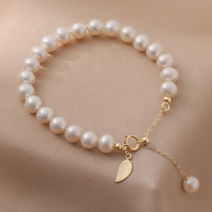 Aranylevél gyöngykarkötő