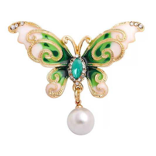 Smaragdzöld pillangó bross