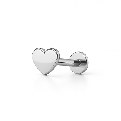 Labret de argint cu inimioare „Pure Love”