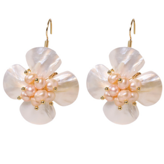Náušnice Perlový kvet