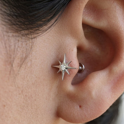 Labret de argint „Steaua polară”