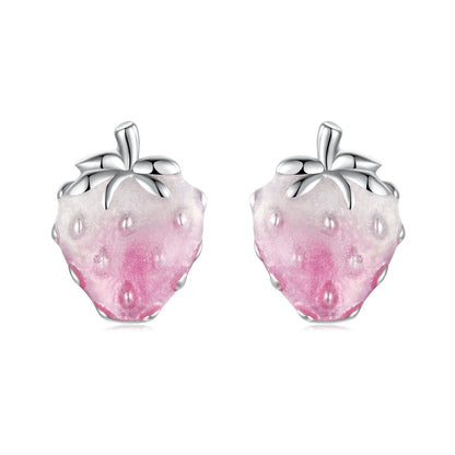 Ružové náušnice Jahôdky