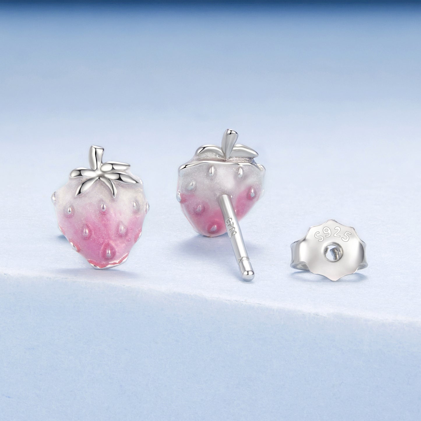 Ružové náušnice Jahôdky