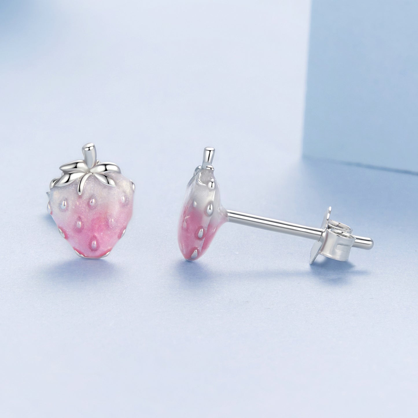 Ružové náušnice Jahôdky