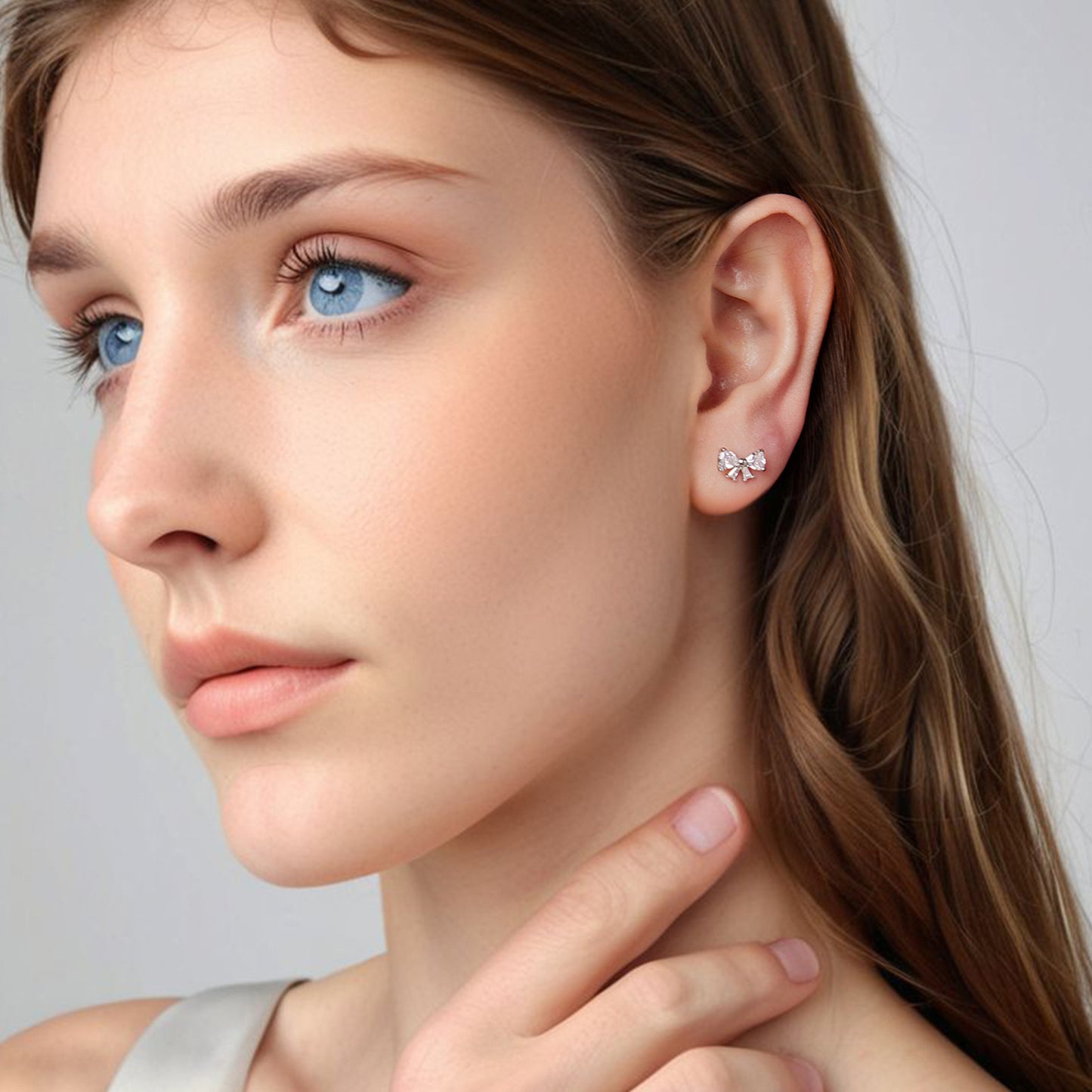 Strieborné náušnice Mašličky