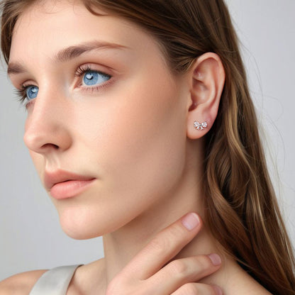 Strieborné náušnice Mašličky