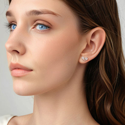 Strieborné náušnice Mašličky