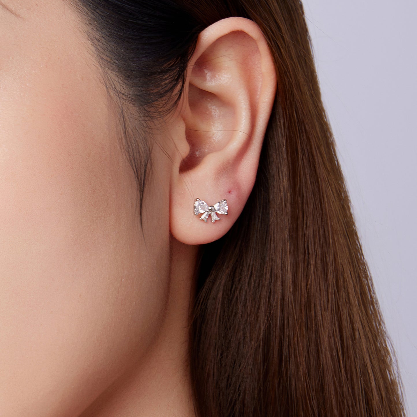 Strieborné náušnice Mašličky