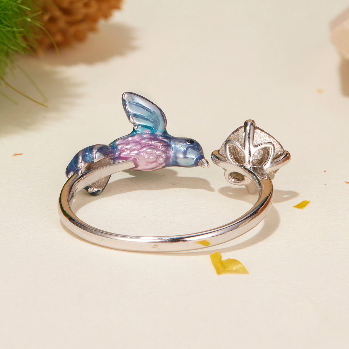 Žiedas Mėlynas spindintis žavesys