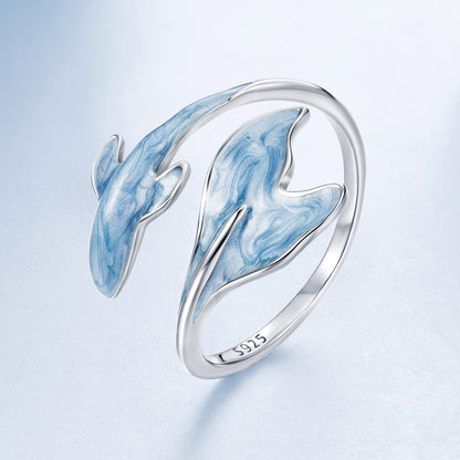 Silver ring Dolphin 