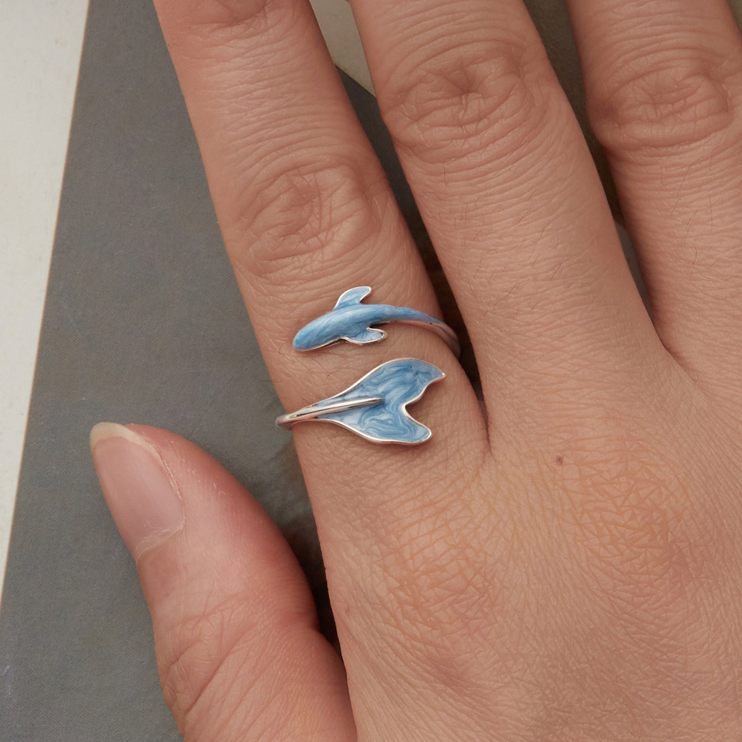 Silver ring Dolphin 