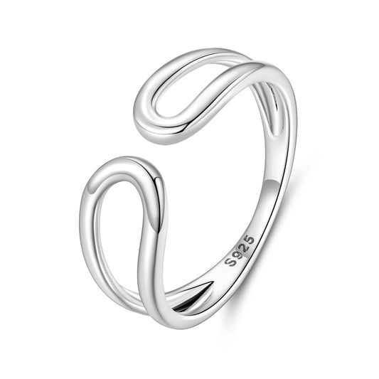 Minimalistický Otvorený Prsteň z Rýdzeho Striebra