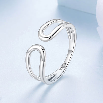 Minimalistický Otvorený Prsteň z Rýdzeho Striebra