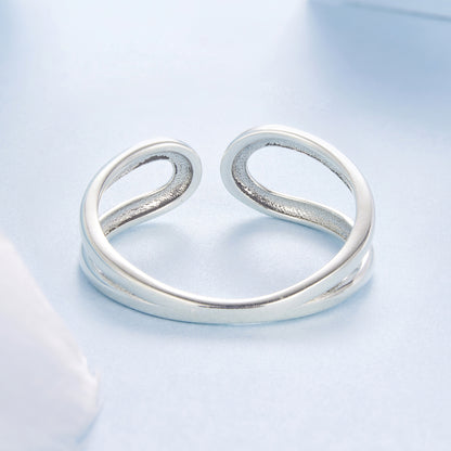 Minimalistický Otvorený Prsteň z Rýdzeho Striebra
