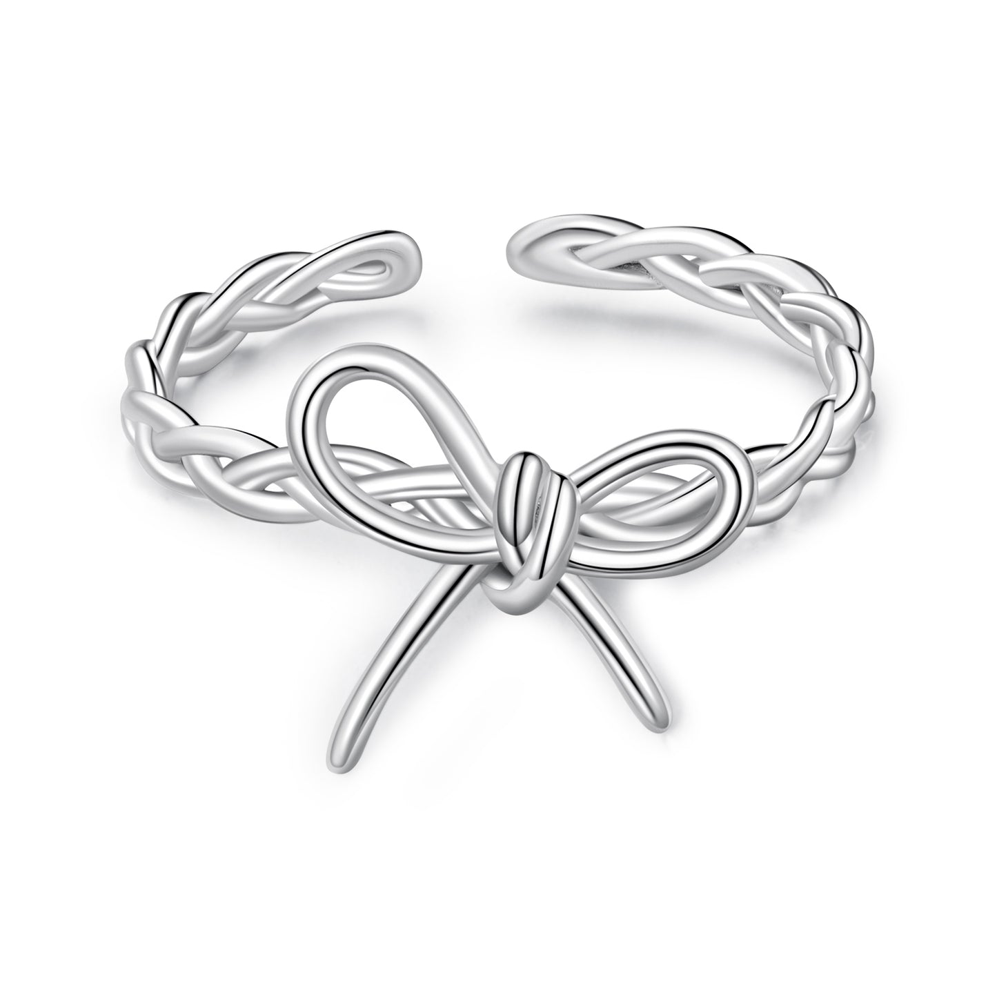 Silver adjustable ring Bow