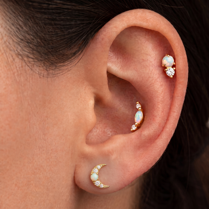 Piercing Náušnica Opal Mesiac Ag 925