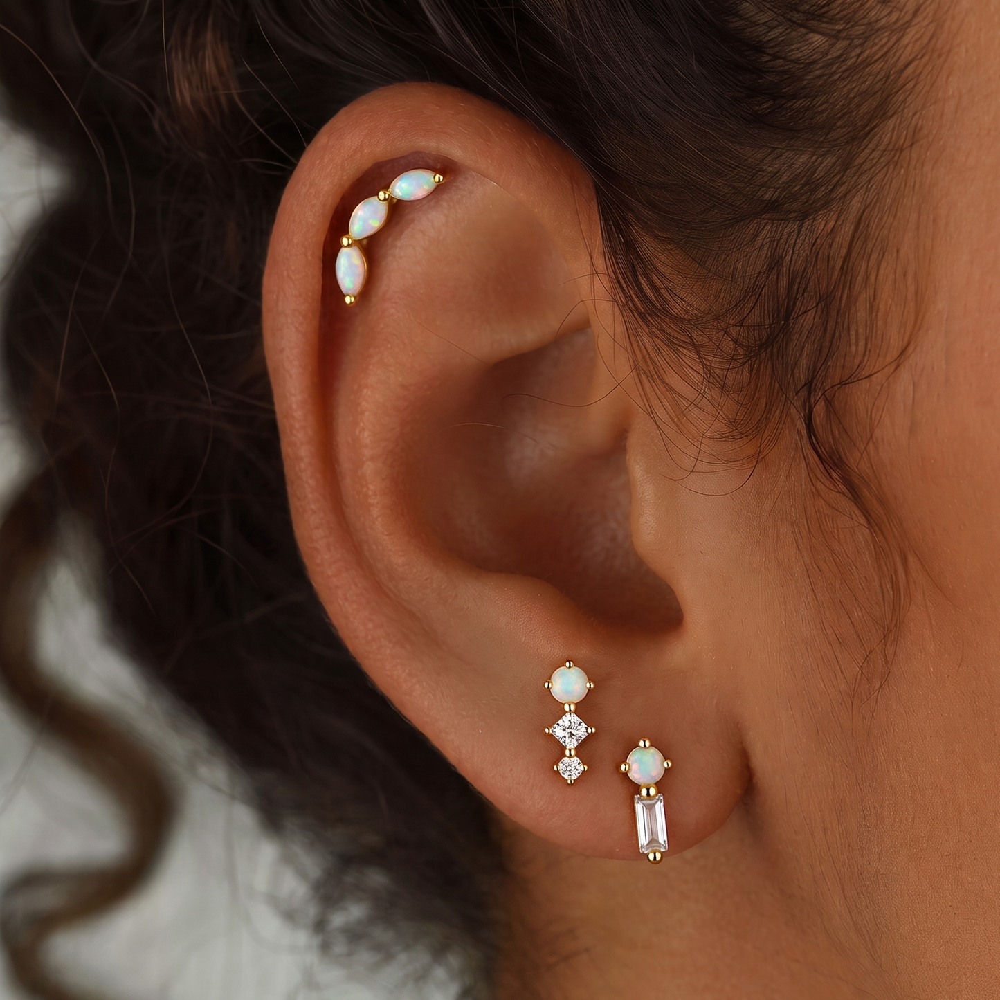 Piercing Náušnica Opal Trio Ag 925