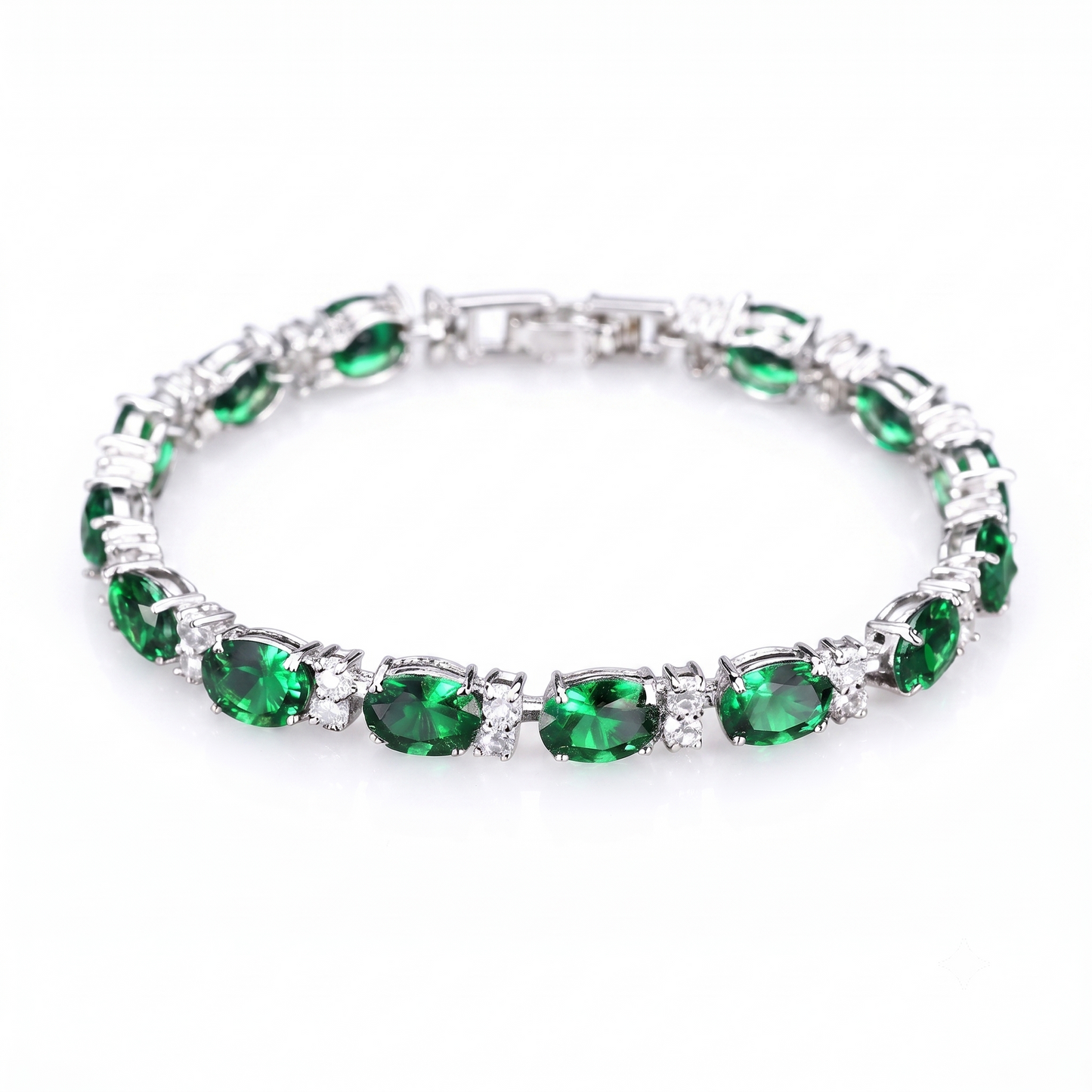 Náramok Zirconia Smaragd Oval