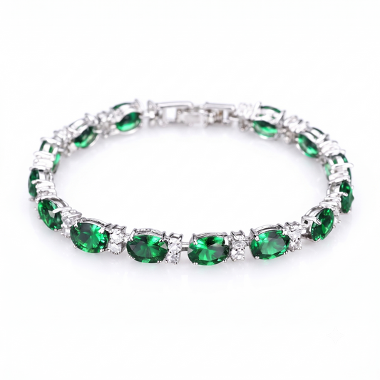 Náramok Zirconia Smaragd Oval