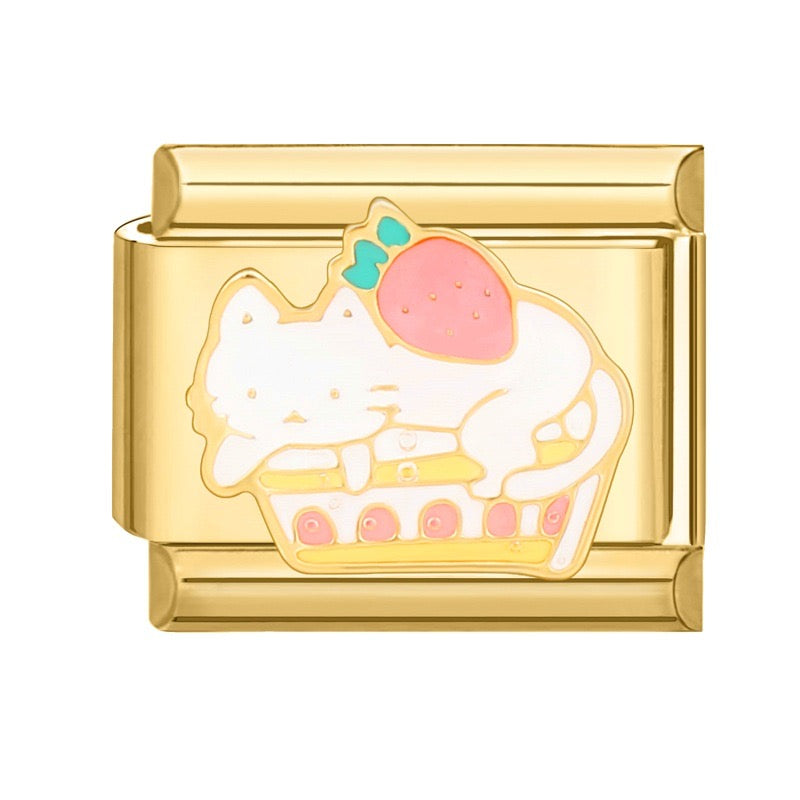Cat on a cookie pendant