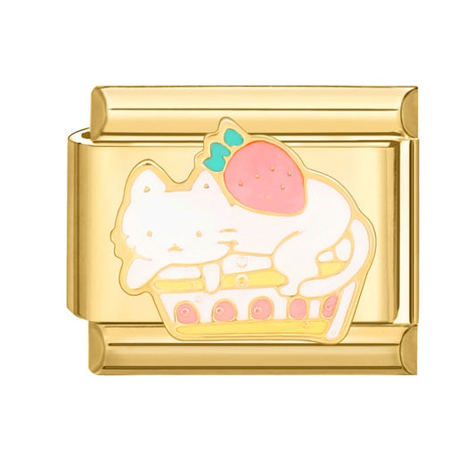 Cat on a cookie pendant