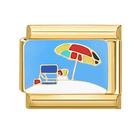 Beach pendant with colorful umbrella