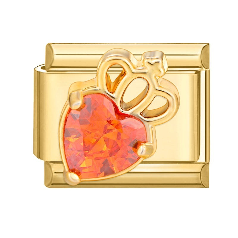Slovak: Crown pendant with orange heart