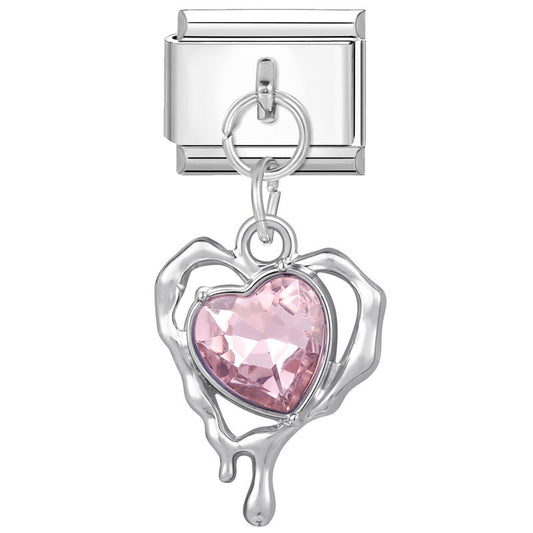 Pink Crystal Heart Pendant