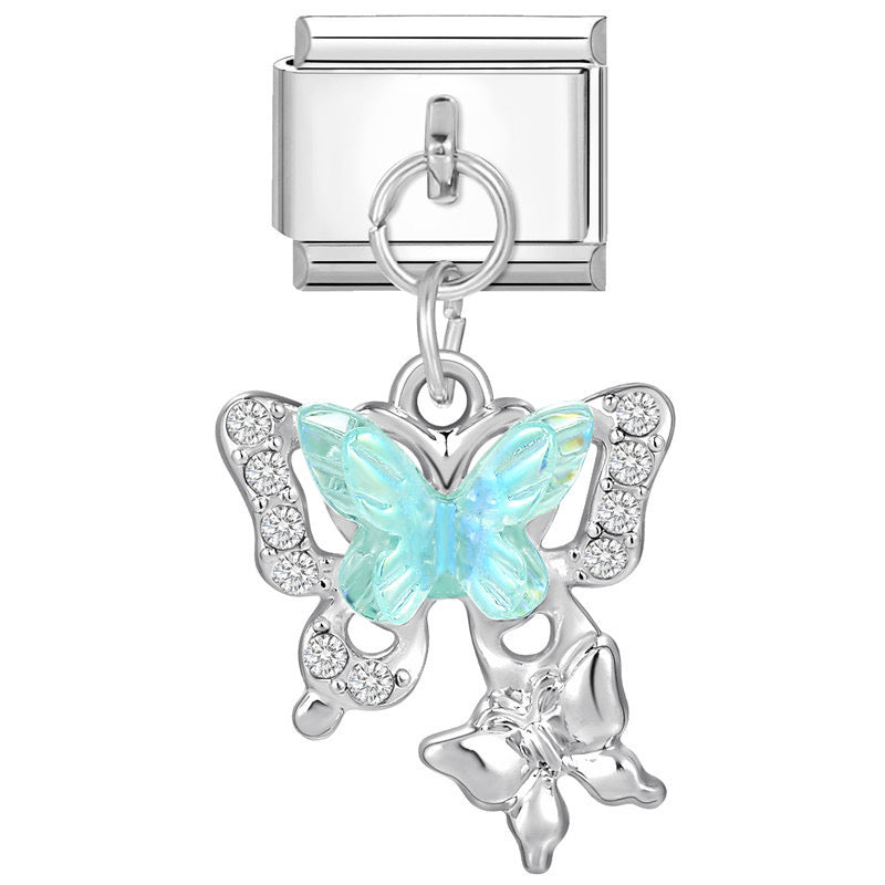 Butterfly pendant with turquoise wings