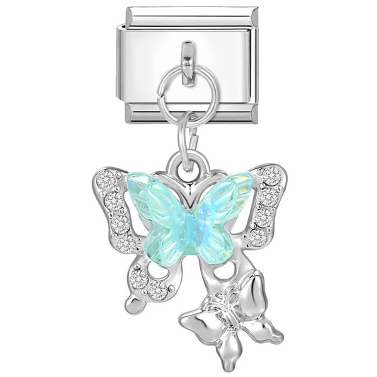 Butterfly pendant with turquoise wings