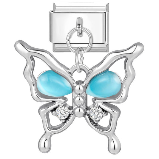 Butterfly pendant with turquoise stone