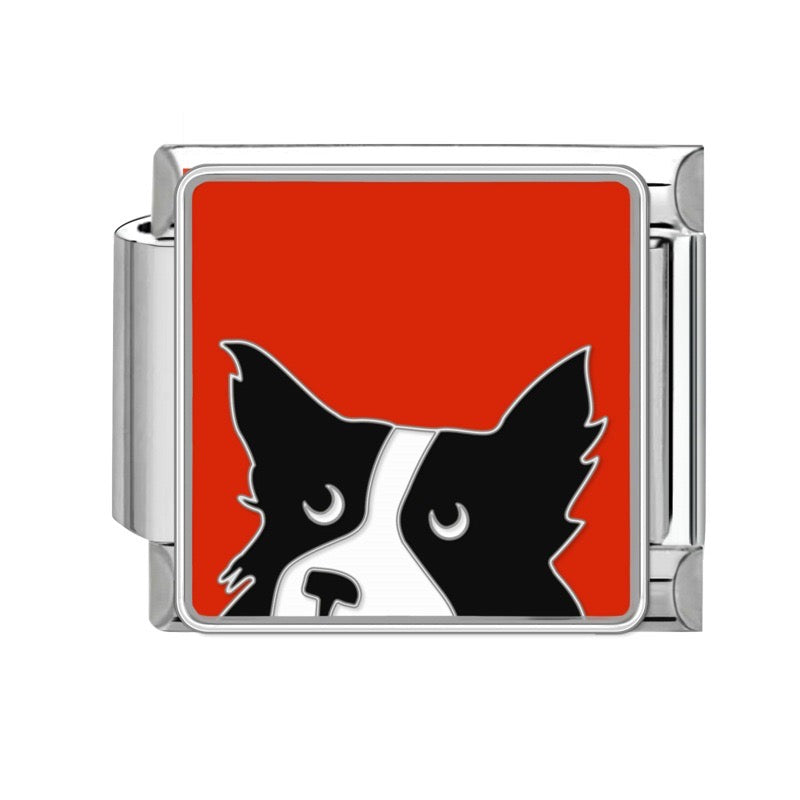 Pendant Dog on a red background