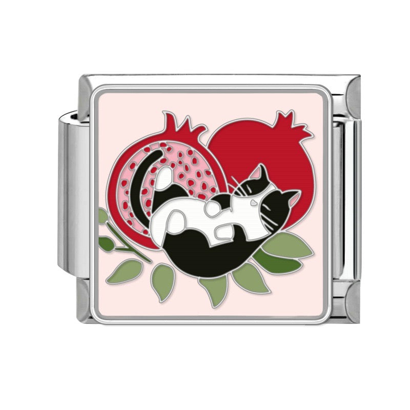 Cat and Pomegranate Pendant