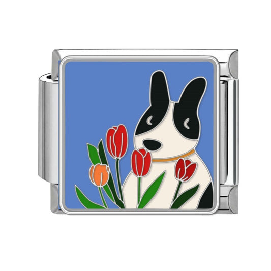 Dog and Tulips Pendant