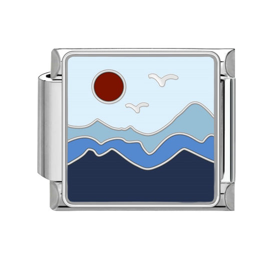 Mountains at sunset pendant