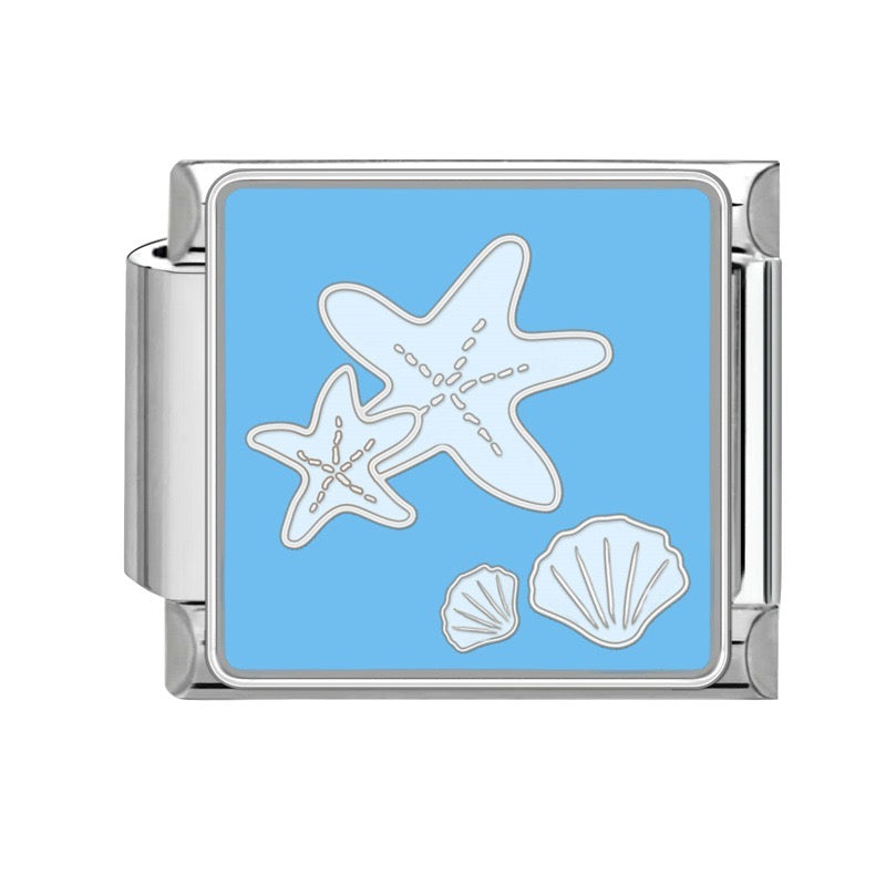 Starfish and shells pendant