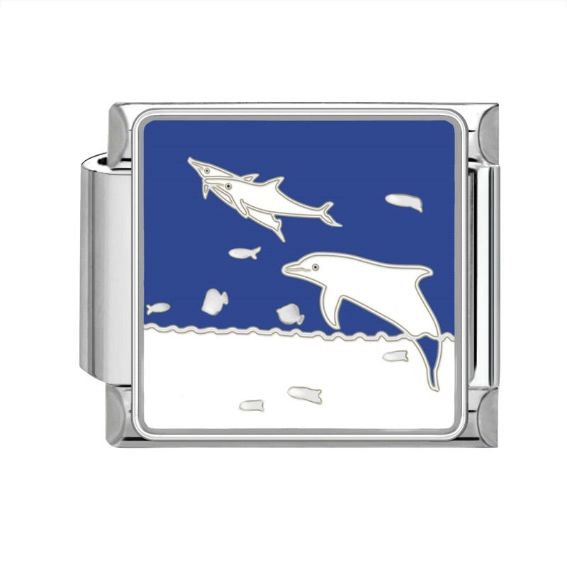 Dolphin and swordfish pendant