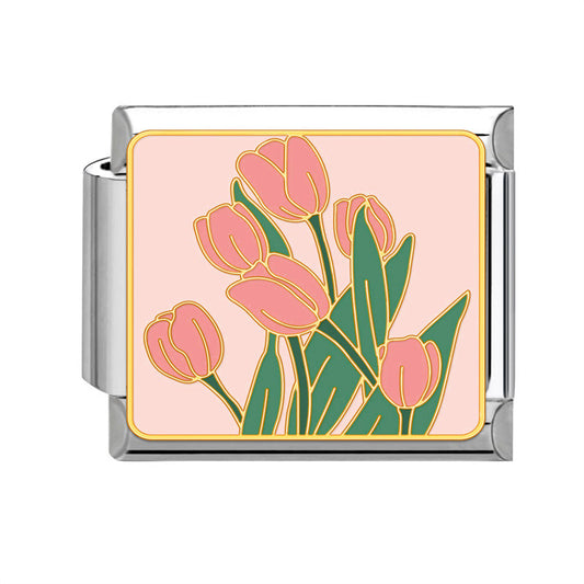 Pendant Pink tulips bouquet