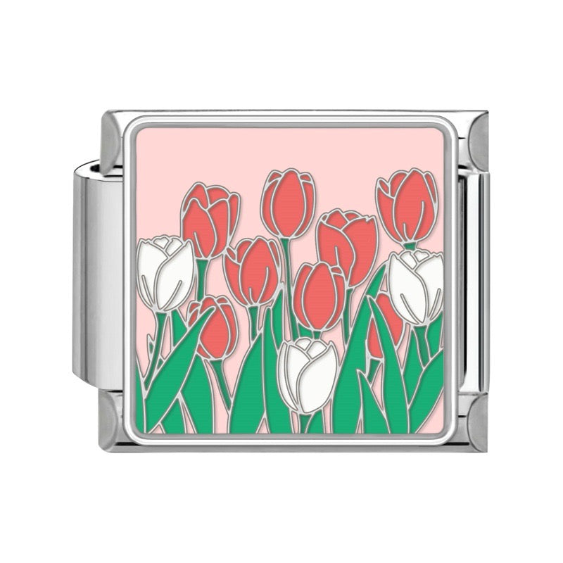Pendant Red and White Tulips