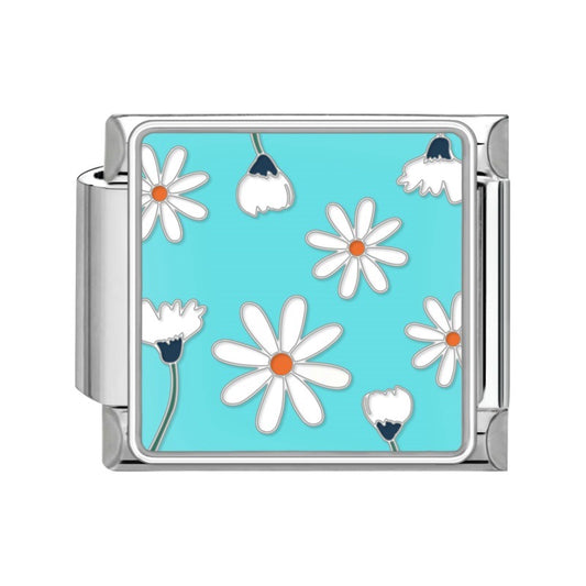 Daisies on Blue Pendant