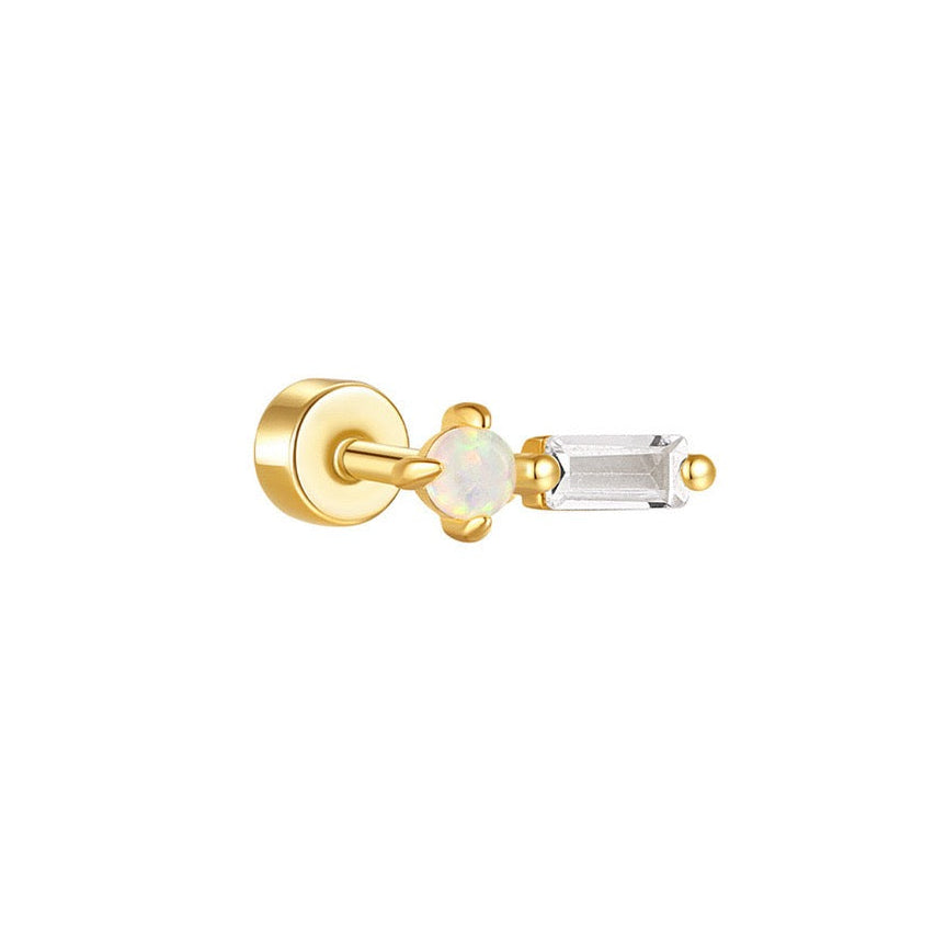 Piercing Náušnica Opal Baguette Ag 925
