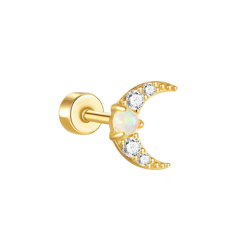 Piercing Náušnica Opal Mesiac Ag 925