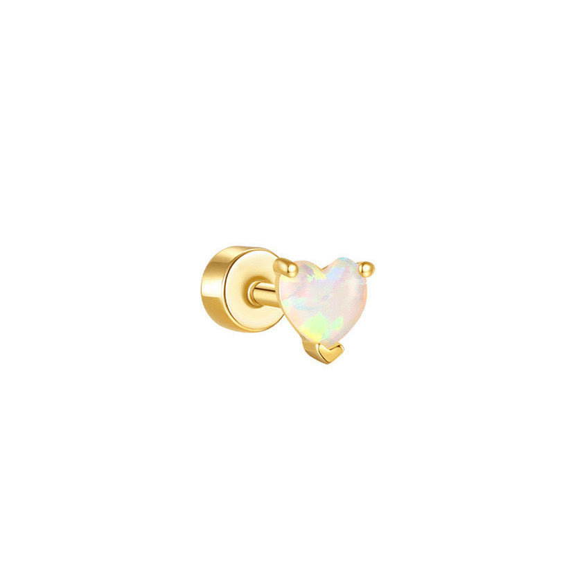 Piercing Náušnica Opal Srdce Ag 925