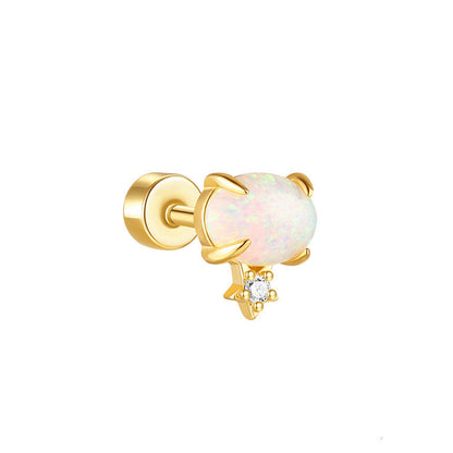 Piercing Náušnica Opal Hviezda Ag 925