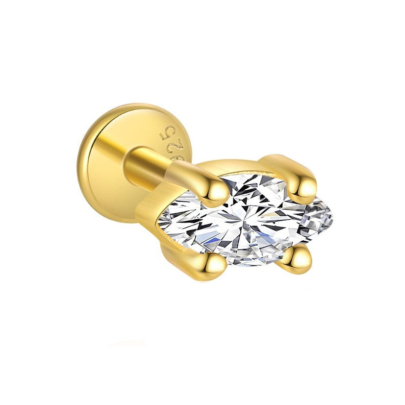 Piercing Náušnica Zirconia Marquise S925 Gold